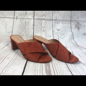 Madewell Greer mule Sandal Burnt Orange Suede   9